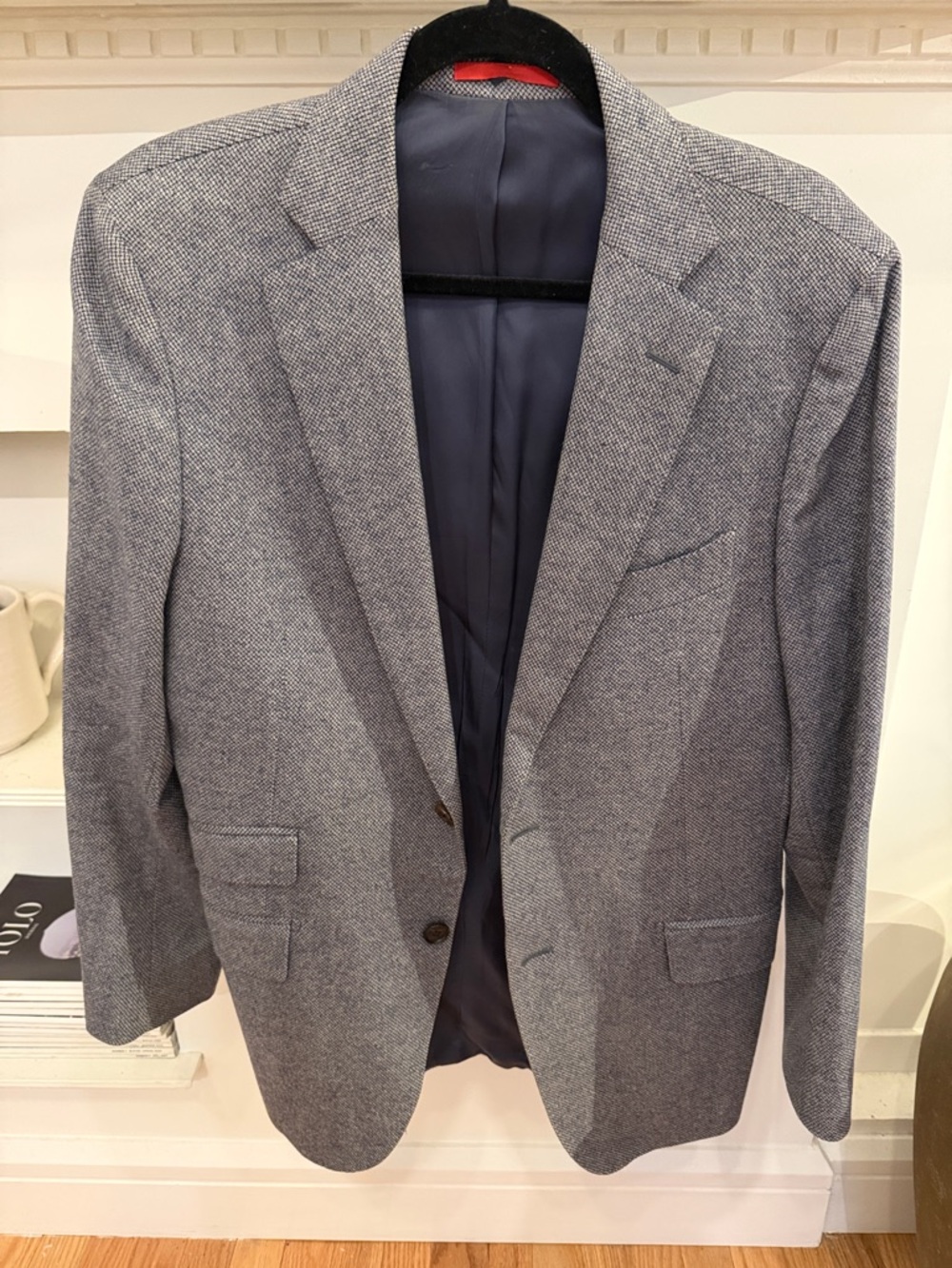 Suitsupply Light Gray/blue Super 130s wool Sport Coat like new 38R
